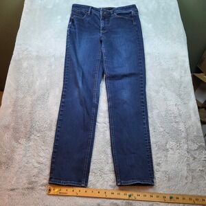 Talbots Flawless Five-Pocket Jeans Womens 6 Straight Leg Stretch Denim Dark Blue
